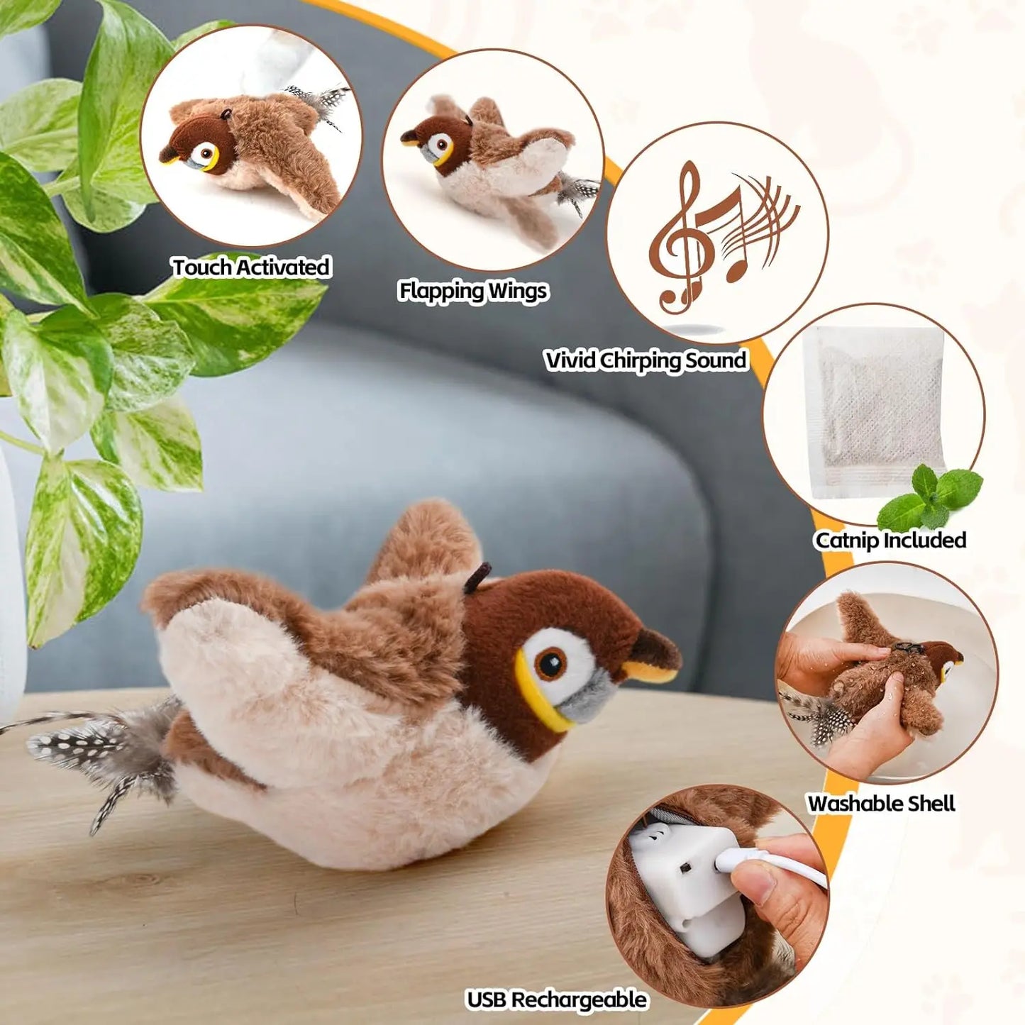 Touch Activated  Plush Pet Toy